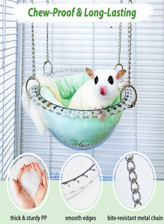 Jevnd Sugar Glider Hammock for Cage, Transparent Hanging Bed for Clear Observation, All-Season Comfort with Removable Pad, Chew Proof Sleeping Pouch, Metal Chain Reinforced Sugar Glider Cage Accessories - Image 2